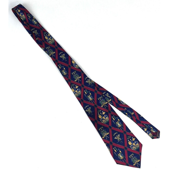 Vintage Tommy Hilfiger Mens Crews Rowing Nautical Neck Tie 100% Silk Navy USA - Picture 3 of 7